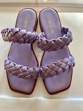Dream Pairs - Braided Double-Strap Sandals (Lavender, Size 9)
